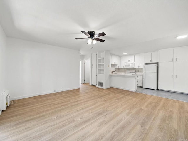 6390 Rancho Mission Rd Unit 202, San Diego, CA 92108 - unfurnished living room featuring a ceiling fan, recessed lighting, and light wood-style floors