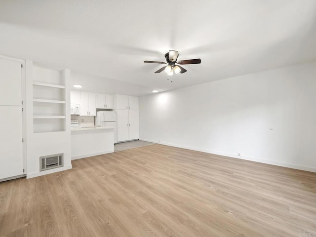 6390 Rancho Mission Rd Unit 202, San Diego, CA 92108 - unfurnished living room featuring ceiling fan, light wood finished floors, and recessed lighting