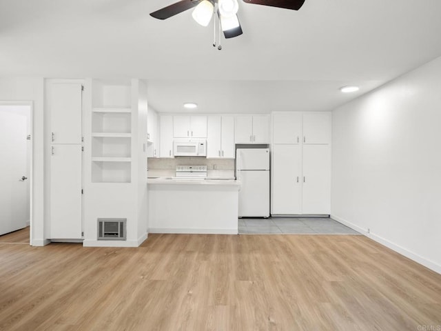 6390 Rancho Mission Rd Unit 202, San Diego, CA 92108 - unfurnished living room featuring a ceiling fan, light wood-style flooring, and recessed lighting