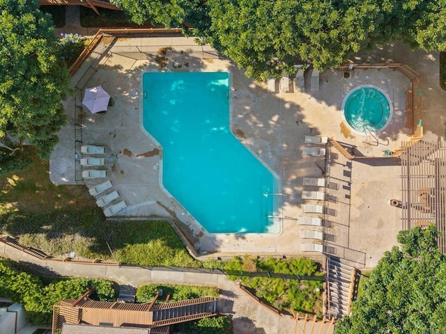 6390 Rancho Mission Rd Unit 202, San Diego, CA 92108 - aerial view of a pool