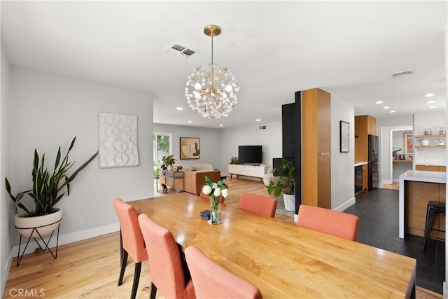 2008 N Capella Ct, Costa Mesa, CA 92626 - dining space with a chandelier, recessed lighting, and wood finished floors