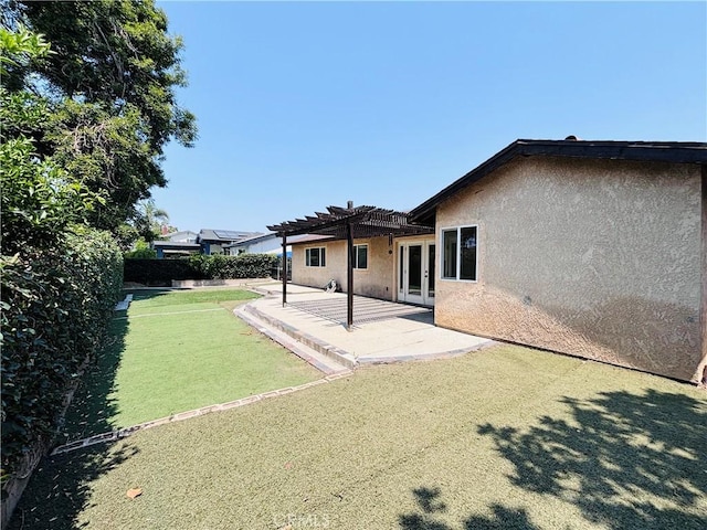 10349 Victoria St, Rancho Cucamonga, CA 91701 - view of yard with a pergola, french doors, and a patio area