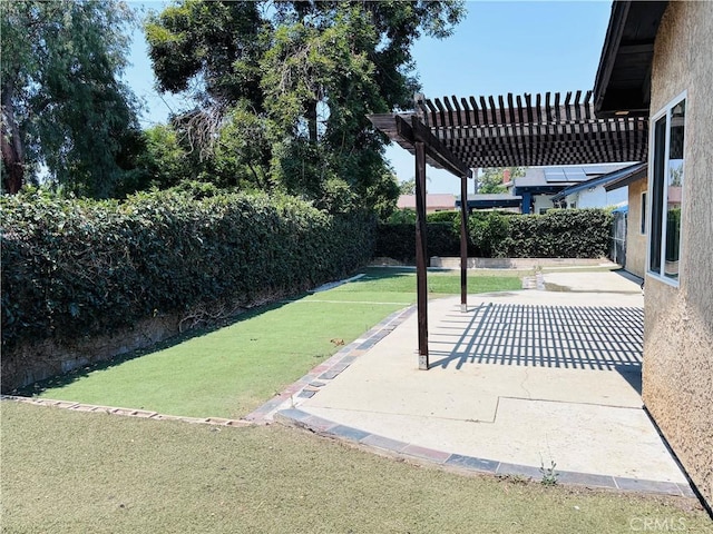 10349 Victoria St, Rancho Cucamonga, CA 91701 - fenced backyard with a pergola and a patio area