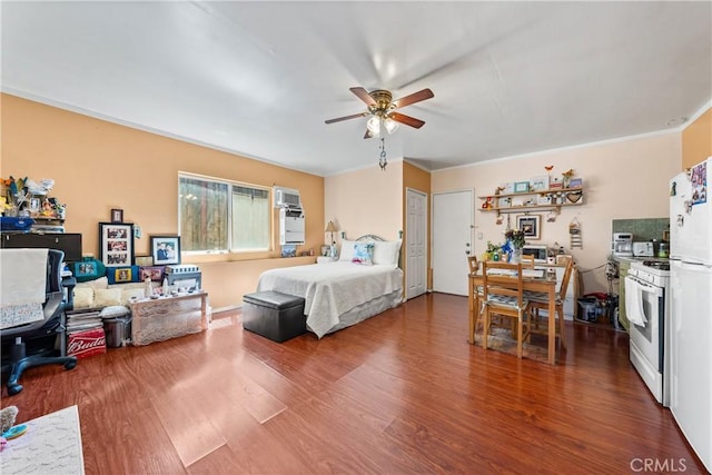7314 Summitrose St, Tujunga, CA 91042 - bedroom featuring wood finished floors and ceiling fan
