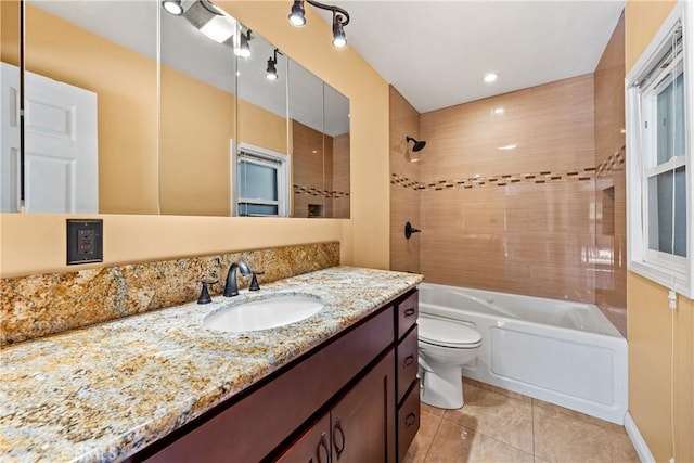 7314 Summitrose St, Tujunga, CA 91042 - bathroom featuring vanity, tile patterned flooring, and  shower combination