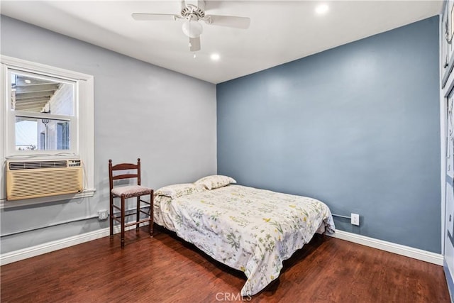 7314 Summitrose St, Tujunga, CA 91042 - bedroom featuring wood finished floors, recessed lighting, and a ceiling fan