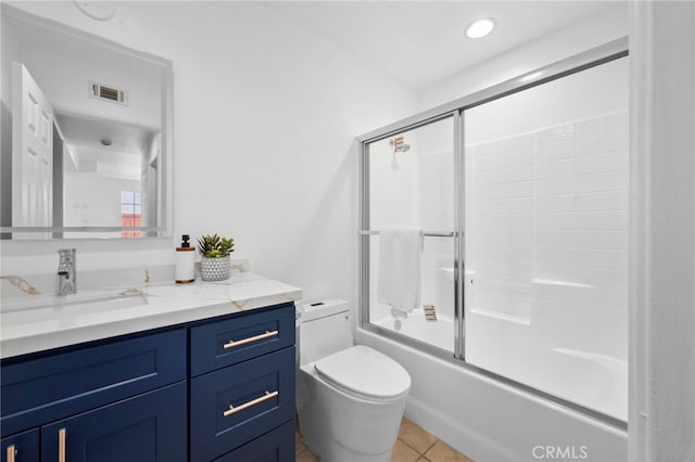 827 La Cadena Ln, Corona, CA 92879 - bathroom with vanity, combined bath / shower with glass door, and tile patterned flooring