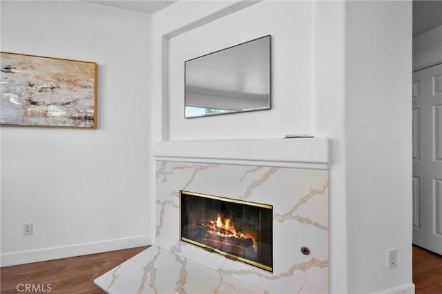 827 La Cadena Ln, Corona, CA 92879 - detailed view of a fireplace and wood finished floors