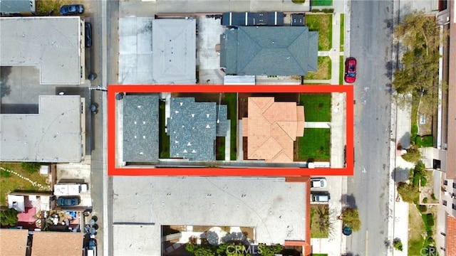 6545 Newlin, Whittier, CA 90601 - aerial overview of property's location featuring property parcel outlined
