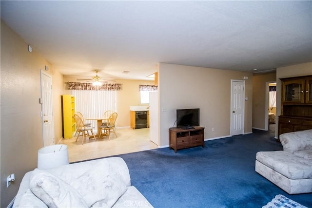 21295 Wisteria St, Apple Valley, CA 92308 - living area with carpet floors and ceiling fan