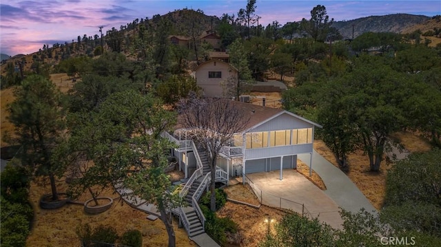 501 Old State Rd, Wofford Heights, CA 93285 - aerial view of property and surrounding area featuring a mountainous background