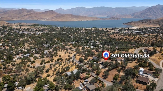 501 Old State Rd, Wofford Heights, CA 93285 - aerial overview of property's location with a water and mountain view