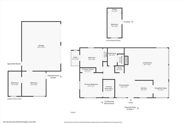 501 Old State Rd, Wofford Heights, CA 93285 - view of property floor plan