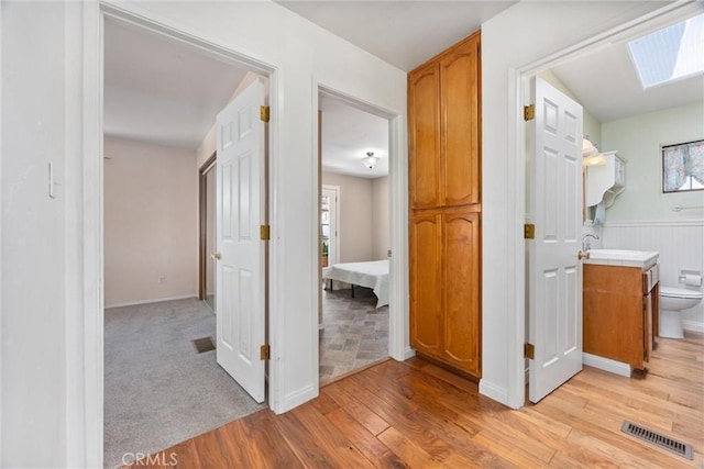 501 Old State Rd, Wofford Heights, CA 93285 - hallway featuring light wood-type flooring and baseboards