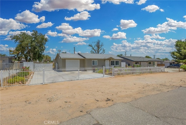 16116 Cajon, Hesperia, CA 92345 - ranch-style home with an attached garage, a fenced front yard, stucco siding, and concrete driveway