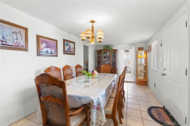 16116 Cajon, Hesperia, CA 92345 - dining space with a chandelier and light tile patterned flooring