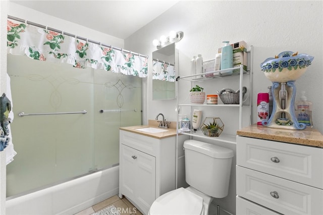 16116 Cajon, Hesperia, CA 92345 - bathroom featuring vanity, tile patterned floors, and shower / tub combo with curtain