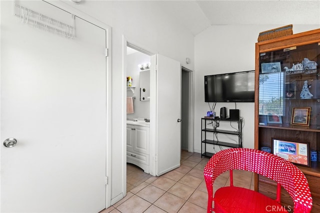 16116 Cajon, Hesperia, CA 92345 - interior space featuring light tile patterned floors and lofted ceiling