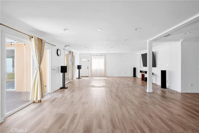 17211 Orozco St, Granada Hills, CA 91344 - unfurnished living room featuring light wood finished floors and a fireplace