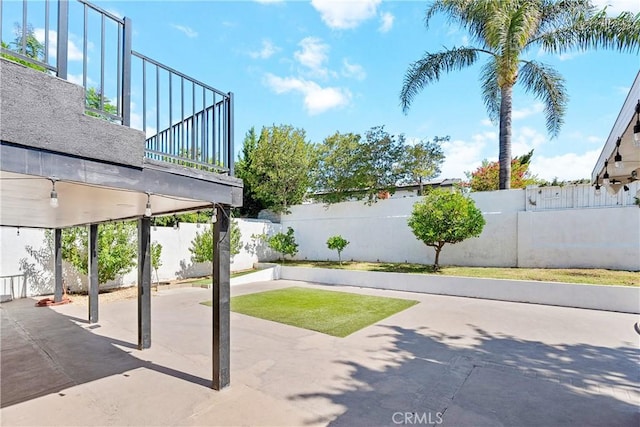 17211 Orozco St, Granada Hills, CA 91344 - fenced backyard with a patio area and stairway