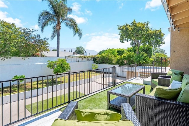 17211 Orozco St, Granada Hills, CA 91344 - balcony featuring an outdoor hangout area