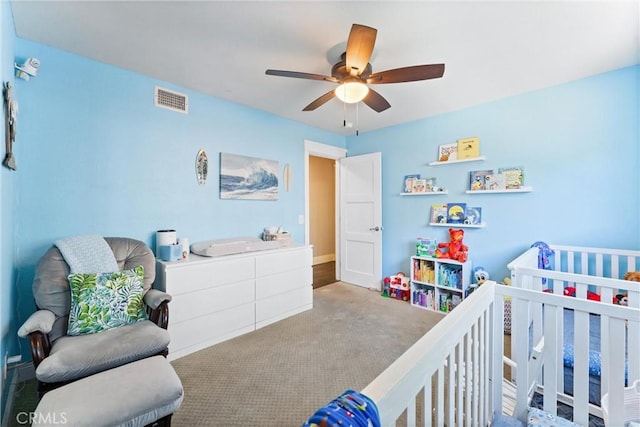 5742 E Hudson Bay Dr, Anaheim, CA 92807 - carpeted bedroom featuring ceiling fan