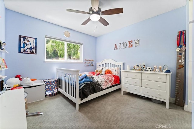 5742 E Hudson Bay Dr, Anaheim, CA 92807 - bedroom with carpet and a ceiling fan