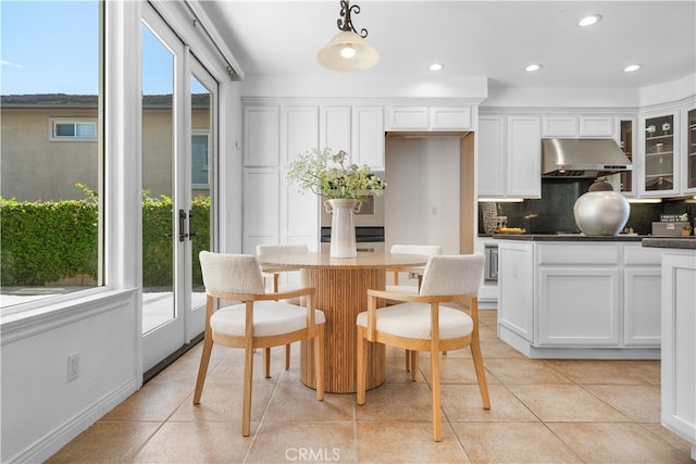 23735 Canyon Vista Ct, Diamond Bar, CA 91765 - dining area featuring recessed lighting and light tile patterned floors