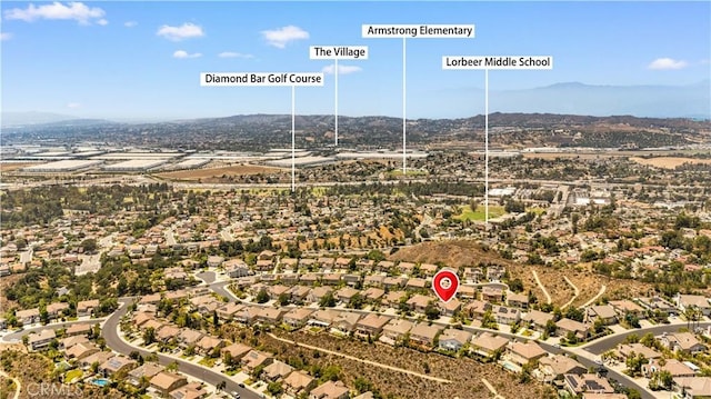 23735 Canyon Vista Ct, Diamond Bar, CA 91765 - aerial perspective of suburban area with a mountain backdrop