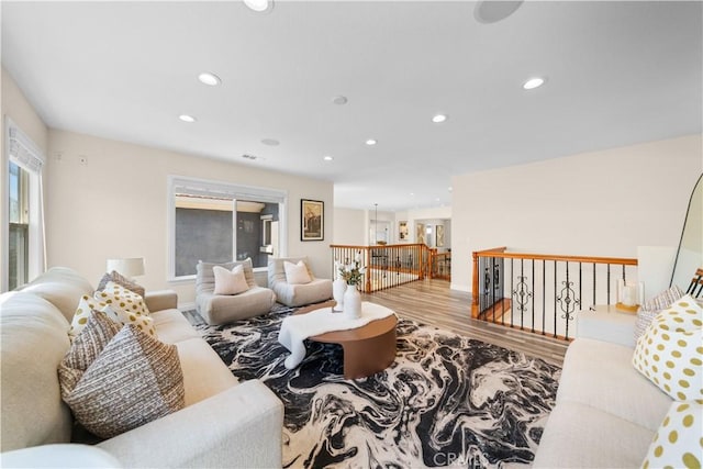 23735 Canyon Vista Ct, Diamond Bar, CA 91765 - living area featuring wood finished floors and recessed lighting