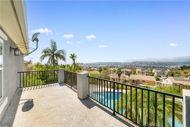 23735 Canyon Vista Ct, Diamond Bar, CA 91765 - balcony featuring view of pool, a residential view, and a mountain view