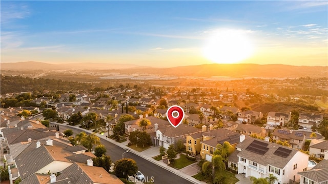 23735 Canyon Vista Ct, Diamond Bar, CA 91765 - aerial view at dusk of a residential view and a mountain view
