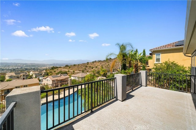 23735 Canyon Vista Ct, Diamond Bar, CA 91765 - balcony featuring view of pool, a residential view, and a mountain view