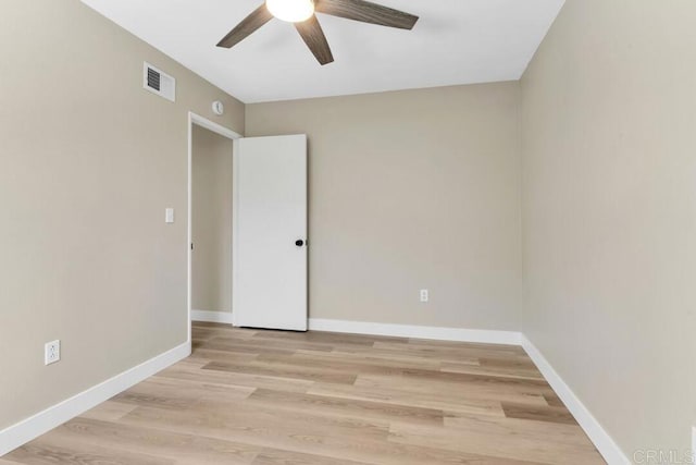 10758 Princess Arlene Dr, Santee, CA 92071 - empty room featuring a ceiling fan and light wood finished floors