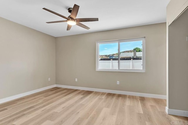 10758 Princess Arlene Dr, Santee, CA 92071 - spare room featuring light wood-style flooring and a ceiling fan