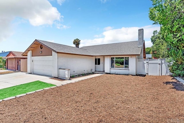 10758 Princess Arlene Dr, Santee, CA 92071 - ranch-style house featuring a gate, a garage, concrete driveway, and stucco siding