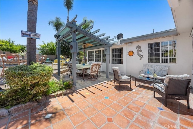 24481 Jutewood Pl, Lake Forest, CA 92630 - view of patio featuring outdoor lounge area, outdoor dining space, and a pergola
