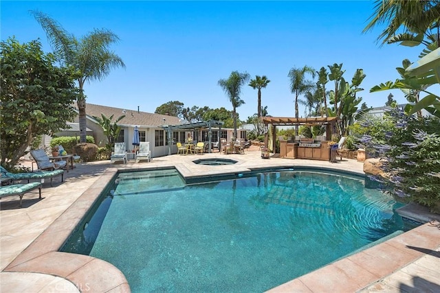 24481 Jutewood Pl, Lake Forest, CA 92630 - swimming pool featuring an in-ground hot tub, a patio area, and a pergola