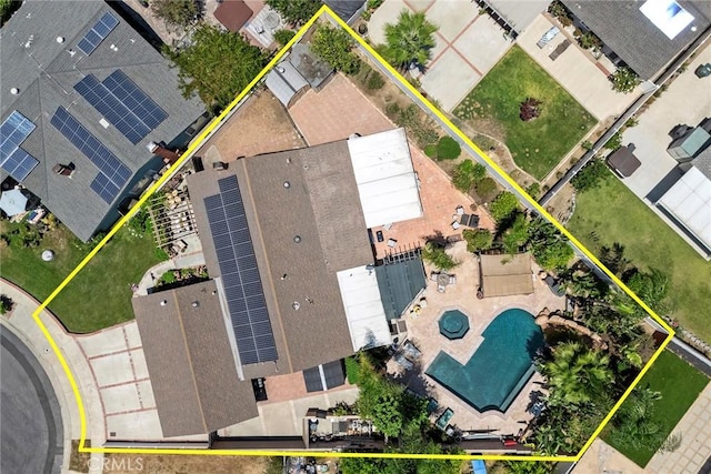 24481 Jutewood Pl, Lake Forest, CA 92630 - aerial view of property's location featuring property parcel outlined and a pool
