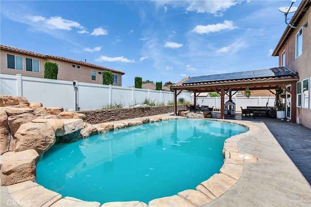 296 Lady Bell Way, Perris, CA 92571 - view of pool with a patio, a fenced backyard, and a gazebo