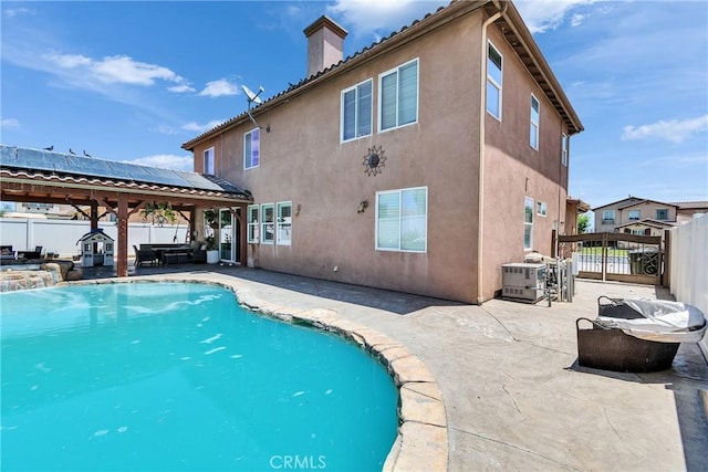 296 Lady Bell Way, Perris, CA 92571 - view of swimming pool featuring a patio area, a gazebo, and a fenced backyard