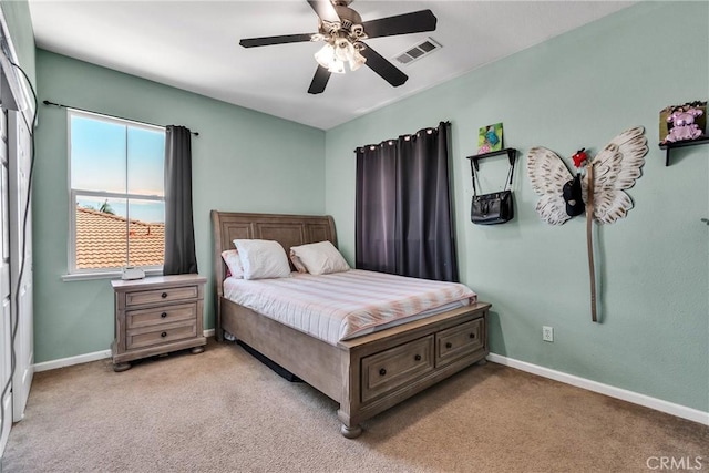 296 Lady Bell Way, Perris, CA 92571 - bedroom with light colored carpet and a ceiling fan