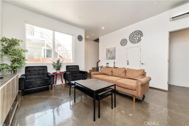 5336 Lemon Grove Ave, Los Angeles, CA 90038 - living room with a wall mounted air conditioner and recessed lighting