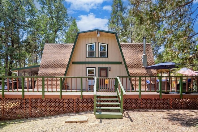 52926 Balsam Dr, Oakhurst, CA 93644 - view of front of property with a shingled roof and a deck