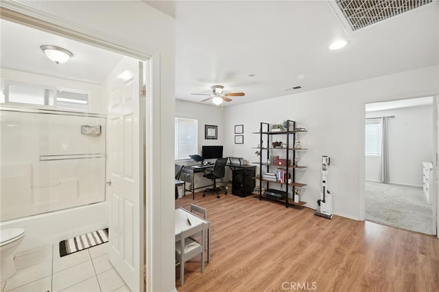 8554 Burnet Ave Unit 144, North Hills, CA 91343 - office with ceiling fan and light wood-type flooring