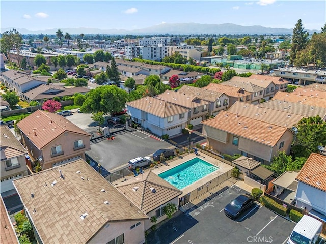 8554 Burnet Ave Unit 144, North Hills, CA 91343 - bird's eye view of a mountain backdrop and a pool area