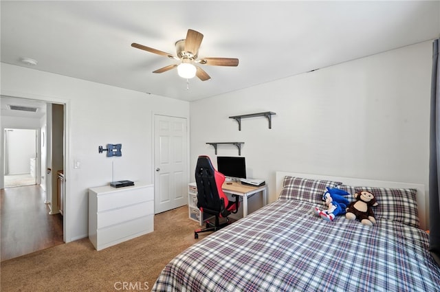 8554 Burnet Ave Unit 144, North Hills, CA 91343 - bedroom with carpet floors and ceiling fan