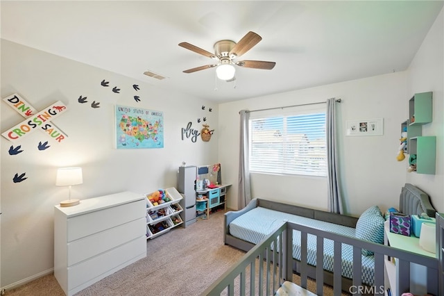 8554 Burnet Ave Unit 144, North Hills, CA 91343 - carpeted bedroom featuring a ceiling fan