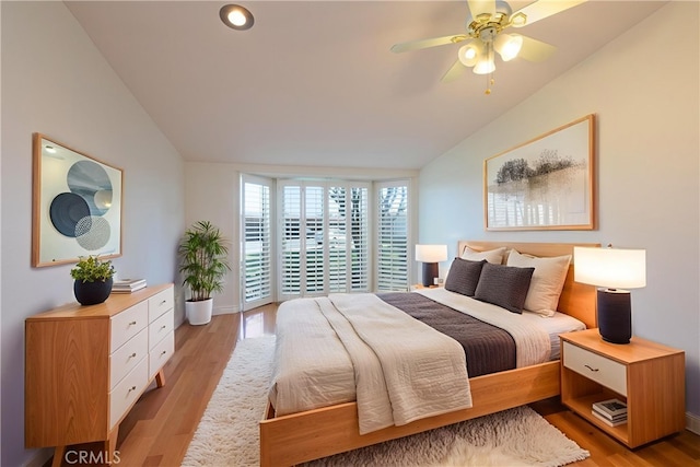 13341 Twin Hls Unit 57C, Seal Beach, CA 90740 - bedroom featuring lofted ceiling and light wood finished floors