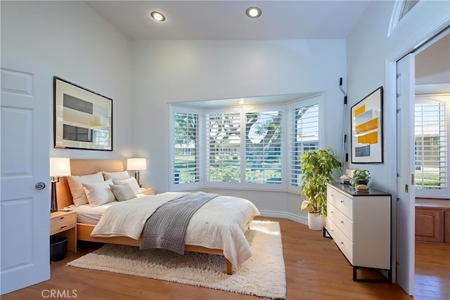 13341 Twin Hls Unit 57C, Seal Beach, CA 90740 - bedroom featuring hardwood / wood-style floors and recessed lighting